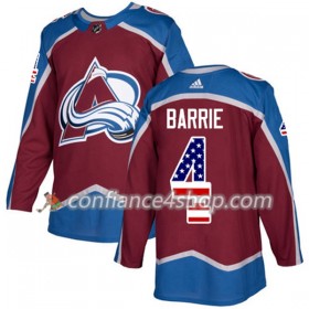 Adidas Maillot de Hockey Colorado Avalanche Tyson Barrie 4 2017-2018 Rouge USA Flag Fashion Authentic - Homme